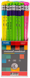 Daco Set 72 creioane negre HB cu radiera Daco, Combinat (CG205-72)