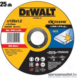 DEWALT EXTREME CUT INOX Vágókorong 125x1, 2x22, 23mm (25db/doboz) (DT43904-QZ-25) (DT43904-QZ-25)