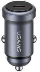 USAMS CC321 autós töltő Type-C aljzat (30W, PD gyorstöltő) SÖTÉTSZÜRKE (178680)