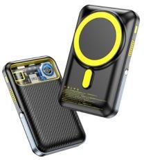 Awei PA-10 vésztöltő Type-C aljzat (10000mAh, 20W, wireless, MagSafe, PD gyorstöltő 3.0, LED kijelző (175164)