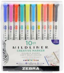 Zebra Mildliner Highlighter Marcator set cu dublu capăt 10 culoare (78501)