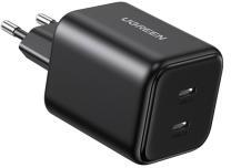 UGREEN X526 hálózati töltő 2 Type-C aljzat (45W, GaN, gyorstöltő) FEKETE (178741)