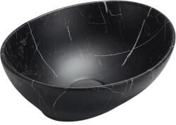 Mexen Elza pultra ültethető mosdó 40x33 cm, márványmintás fekete 21014099 (21014099)