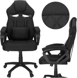 Sersimo Scaun de birou ergonomic cu tesatura HDF negru, funcție de balansare, 150 kg (HF0036)