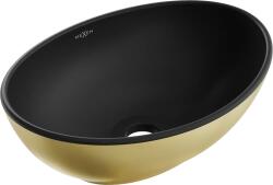 Mexen Elza pultra ültethető mosdó 40x33 cm, arany/fekete 21014026 (21014026)