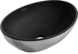 Mexen Elza pultra ültethető mosdó 40x33 cm, ezüst/fekete 21014023 (21014023)