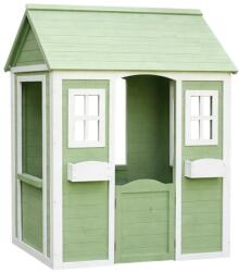Ginger Home fa játszóház gyerekeknek - Kerti házikó udvarra, zöld-fehér, 107x90x144 cm (C1101)