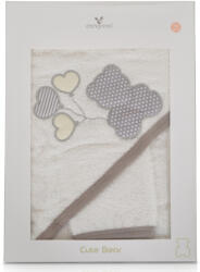 Cangaroo Cute Bear Kapucnis Törölköző 100x100 cm - Fehér