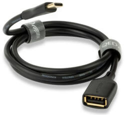 QED Cablu QED - Connect QE8191, USB-A/USB-C, 0.15m, negru (QE8191)