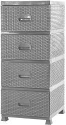 Primbutor Rattanhatású Műanyag 4 Fiókos Komód 38 x 45 x 90 cm