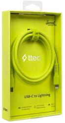 Ttec Cablu ttec - Data, USB-C/Lightning, 1.2 m, Neon Yellow (8694470827452)