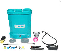 Thor Pompa de stropit, vermorel electric cu rezervor 20L, baterie 12V/8Ah, 4 duze, debit 4 l/min, presiune 6.8 bar THOR (40TH293) Pulverizator