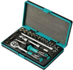 WHIRLPOWER Dugókulcs-készlet, Whirlpower 1612-1542S, fekete doboz, 42 részes, 1/4", Cr-V, racsnis (TC232726)