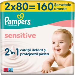 Pampers Sensitive nedves törlőkendő, 2 csomag x80, 160 db