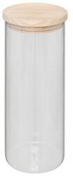 5five Simple Smart 5 Öt fa tartály, 1600 ml, boroszilikát üveg, gumifa fa fedél, 10 x 27 cm (203019)