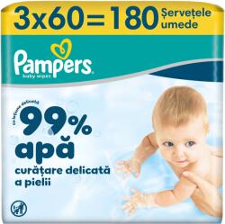 Pampers 99%-os nedves törlőkendő testápolóval, 3 csomag x60, 180 db