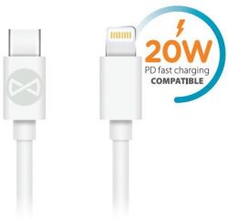 Forever Lightning (8Pin) - Type-C fehér adatkábel 3A 1m (5900495900203-doweryfikacji)