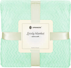 SPRINGOS Pléd, kétszemélyes, 160x200cm, pasztellzöld (HA7145)