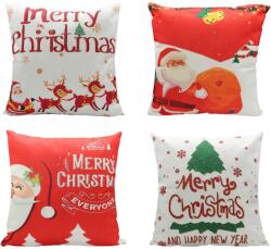 Derbway 4 db Derbway párnahuzatból álló készlet, karácsonyi témájú, 45 x 45 cm, pamutkeverék, sokszínű (XX-0962)