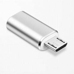  OTG átalakitó adapter (Lightning ->MicroUSB ), alumínium ház, Plug&Play, ezüst (i5_V8E)