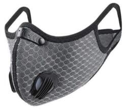 THK Szürke, modern és sportos megjelenésű védőmaszk gyerekeknek, amely a benne lévő P. M (2-valve-Gri-copii-sport)