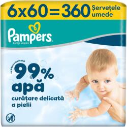 Pampers 99%-os nedves törlőkendő testápolóval, 6 csomag x60, 360 db