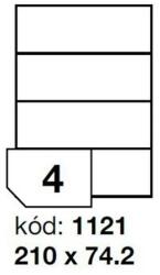 RayFilm R0ECO 1121 210x74, 25mm 1 pályás univerzális etikett 4 címke/ív 100ív/doboz