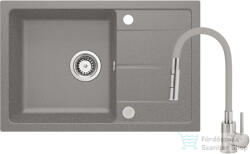 Deante LEDA Gránit mosogató csapteleppel, rugalmas kifolyóval, metálszürke ZRDGS113 (ZRDGS113)