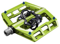 Funn Mamba ipari csapágyas egyoldalas MTB patentpedál, keretes, cserélhető szegecsekkel, wasabi