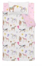 Catherine Lansfield Rózsaszín-krémszínű egyszemélyes gyerek ágyneműhuzat 135x200 cm Happy Horses - Catherine Lansfield