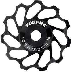 Toopre ipari csapágyas váltógörgő, alumínium, 1db, kerámia csapágy, 11T, fekete