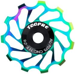 Toopre ipari csapágyas váltógörgő, alumínium, 1db, kerámia csapágy, 11T, oilslick színes