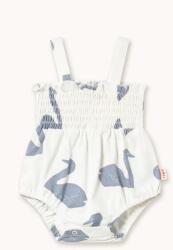 Tinycottons pamut baba body BIG SWANS KNITTED BODY - fehér 80