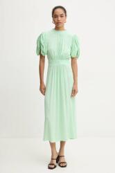 Rotate ruha Midi Puff Sleeve Dress - zöld 36