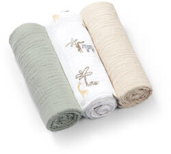 BabyOno textilpelenka színes 3db gyűrt muszlin zöld 828/04 - babycenter-online