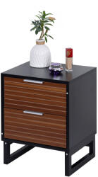 Relaxdays Éjjeliszekrény 2 fiókkal fekete-barna 50x40x33 cm 10051517