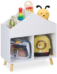 Relaxdays Ház alakú játéktároló gyerekpolc 64, 5x60x30 cm 10051351