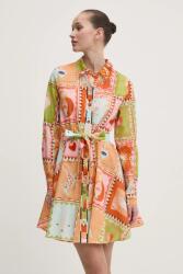 Never Fully Dressed ruha vászonkeverékből - narancssárga XL - answear - 46 990 Ft