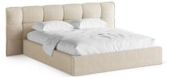 Micadoni Bézs kárpitozott ágyneműtartós franciaágy ágyráccsal 160x200 cm Eric - Micadoni