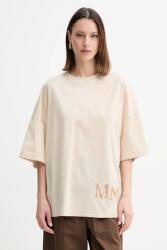 MM by Max Mara Max Mara Leisure pamut póló - bézs M - answear - 33 990 Ft