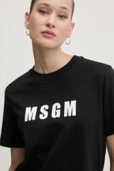 MSGM pamut póló - fekete M - answear - 35 990 Ft