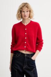 American Vintage kardigán gyapjú keverékből GILET ML COL ROND - piros S