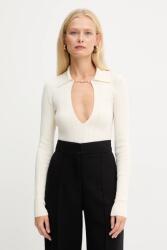 Elisabetta Franchi pulóver selyemkeverékből - bézs 36