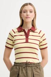 Samsoe Samsoe pamut póló SAAMY - sárga XS