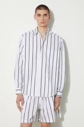 Mki Miyuki Zoku pamut ing Striped Dress Shirt - fekete M