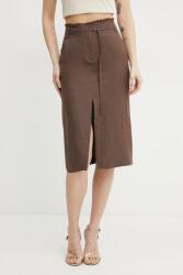 Patrizia Pepe szoknya vászonkeverékből - barna 36