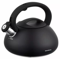 Klausberg teáskanna, sípszóval - fekete - 2.7L (KB-7368)