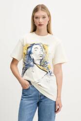 Desigual pamut póló PORTRAIT - bézs XS