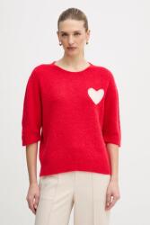 Oui pulóver alpaka gyapjú keverékből - piros 38