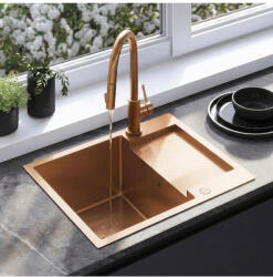 Rea Chiuveta inox Paul 60x48 cm cupru periat (ZLE-06017) Chiuveta